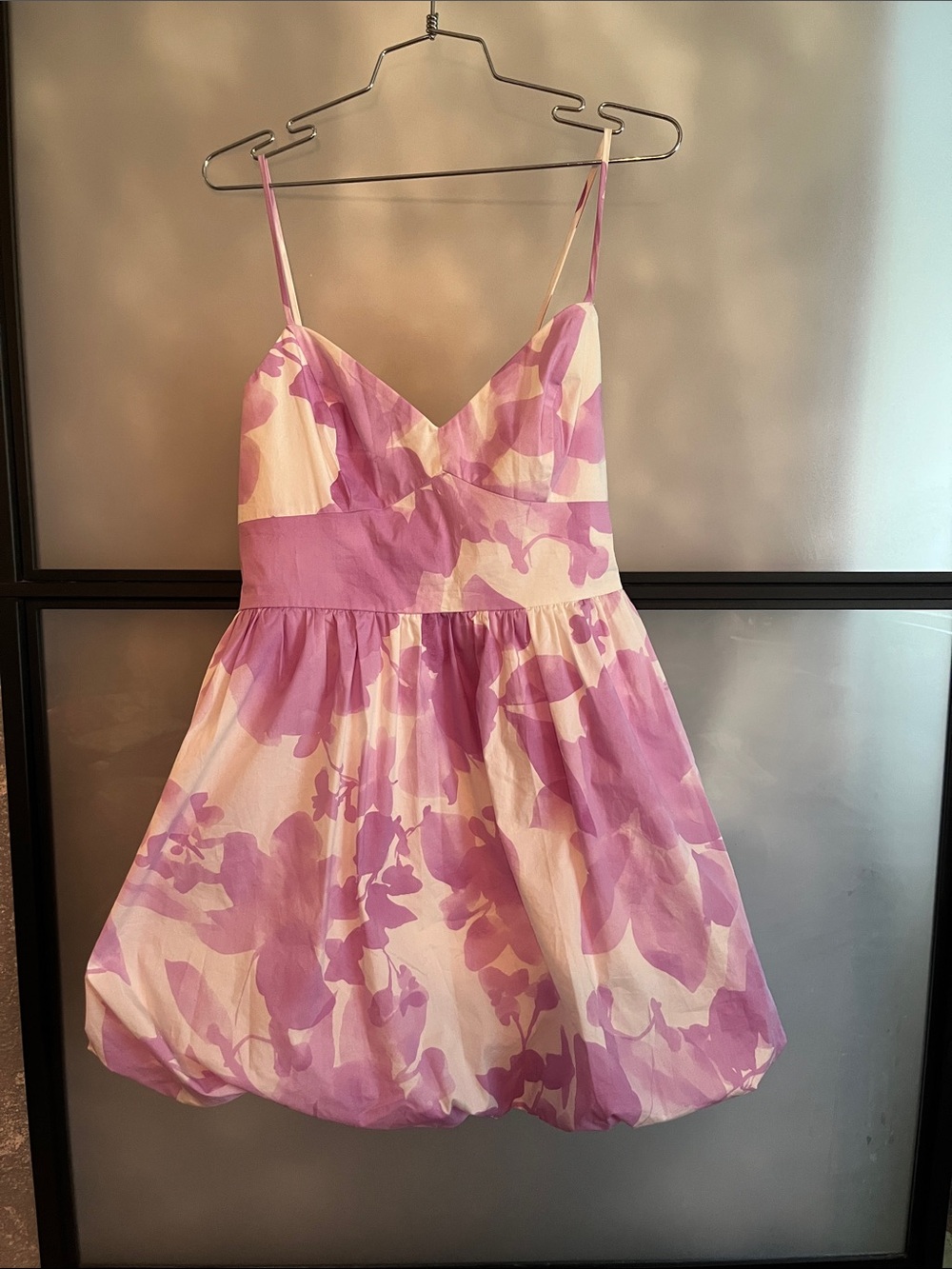 Express Pink and White Floral Bubble Dress